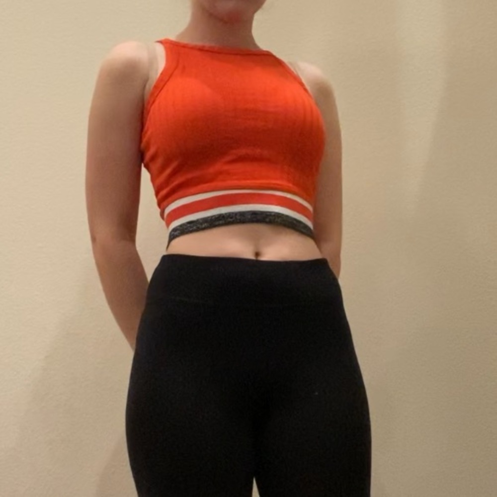 Ribbed Orange crop top